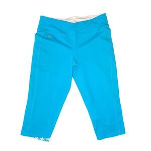 Lauren Ralph Lauren Activewear Blue Capri Performance Leggings‎ Turquoise Pocket